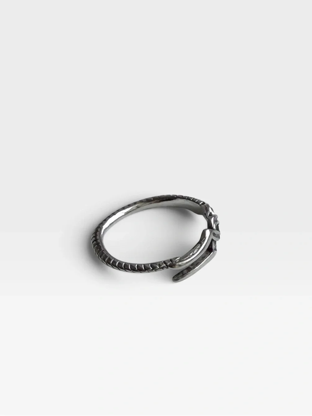 Sterling-Tone Twisted Knot Men's Ring - Silver